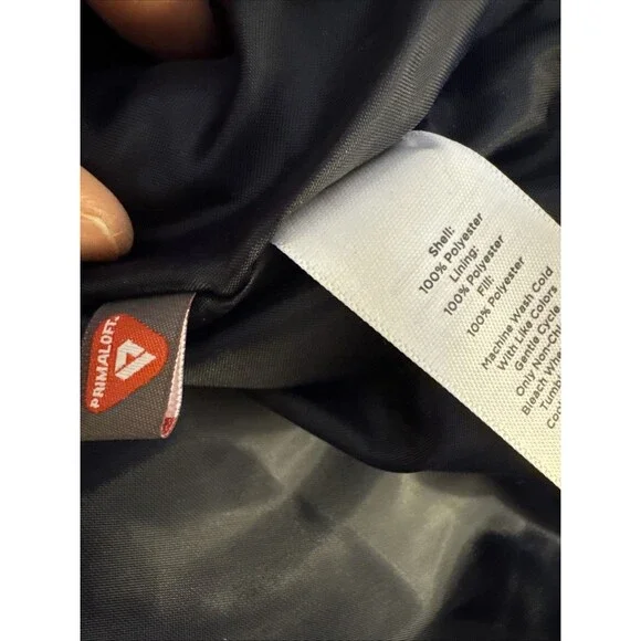 Talbots Long PrimaLoft Filled Puffer Vest Womens Large Navy Blue Full Zip New * - Picture 7 of 12